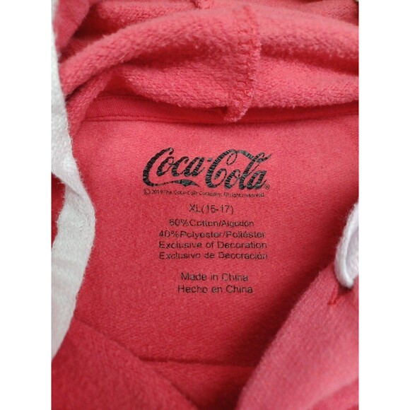 Coca Cola Hoodie Size XL Womens Cropped Red - Picture 9 of 9